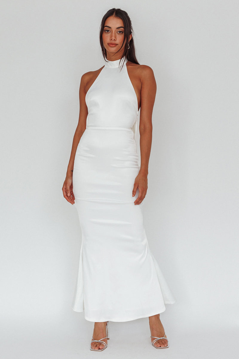 Shop the Fifth Avenue Bow Back Maxi Dress White