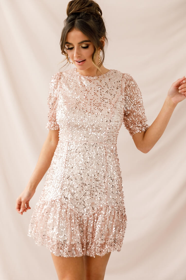 Sequin overlay outlet dress