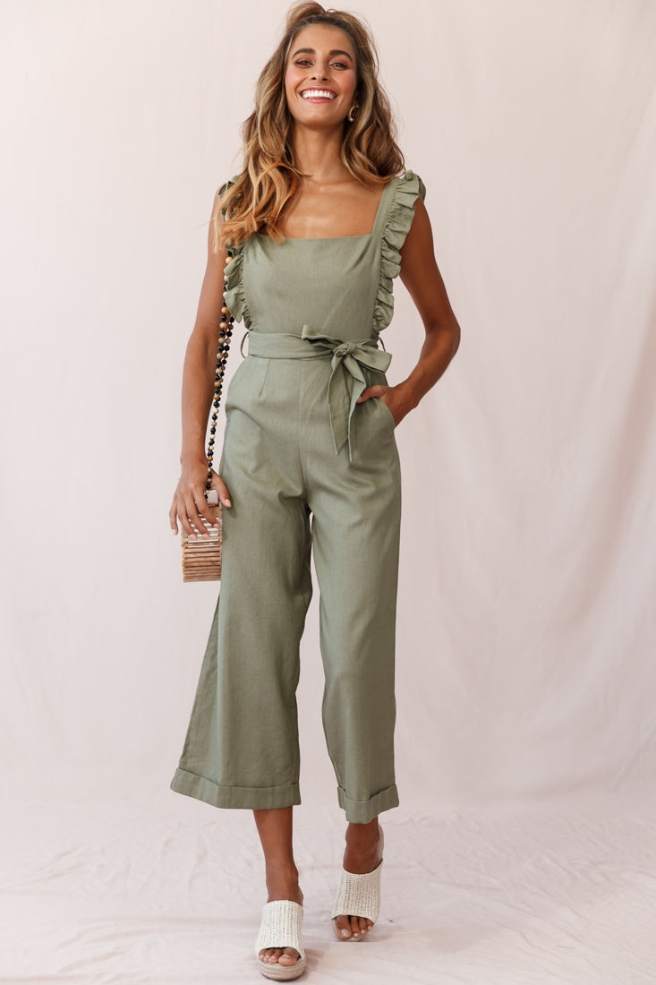 Frill store pinafore jumpsuit