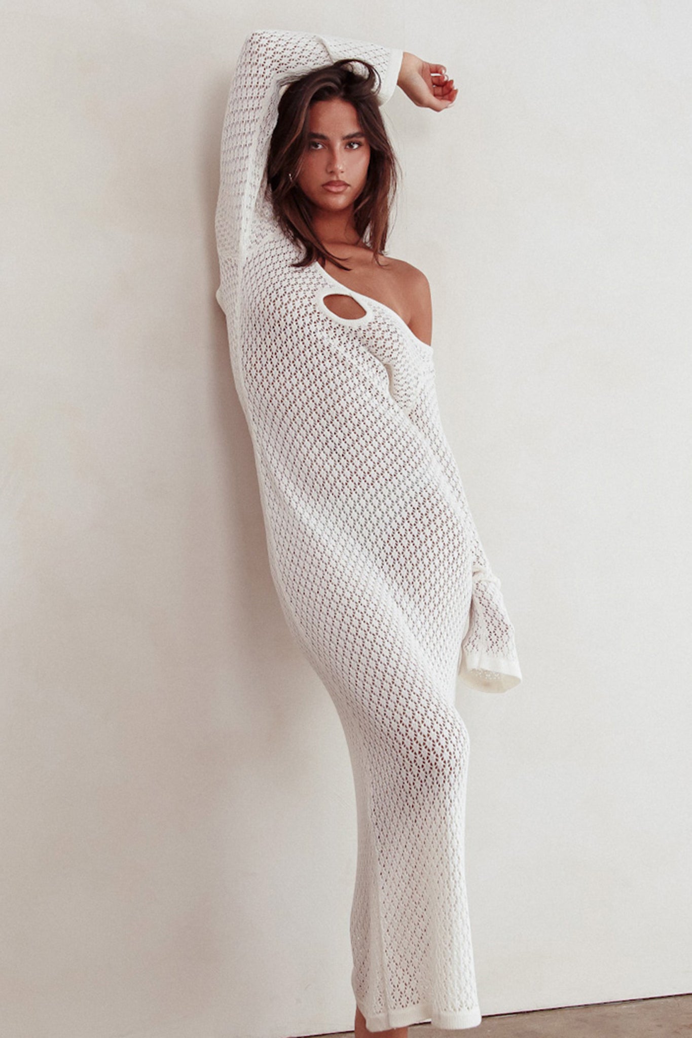 Off white knit dress sale