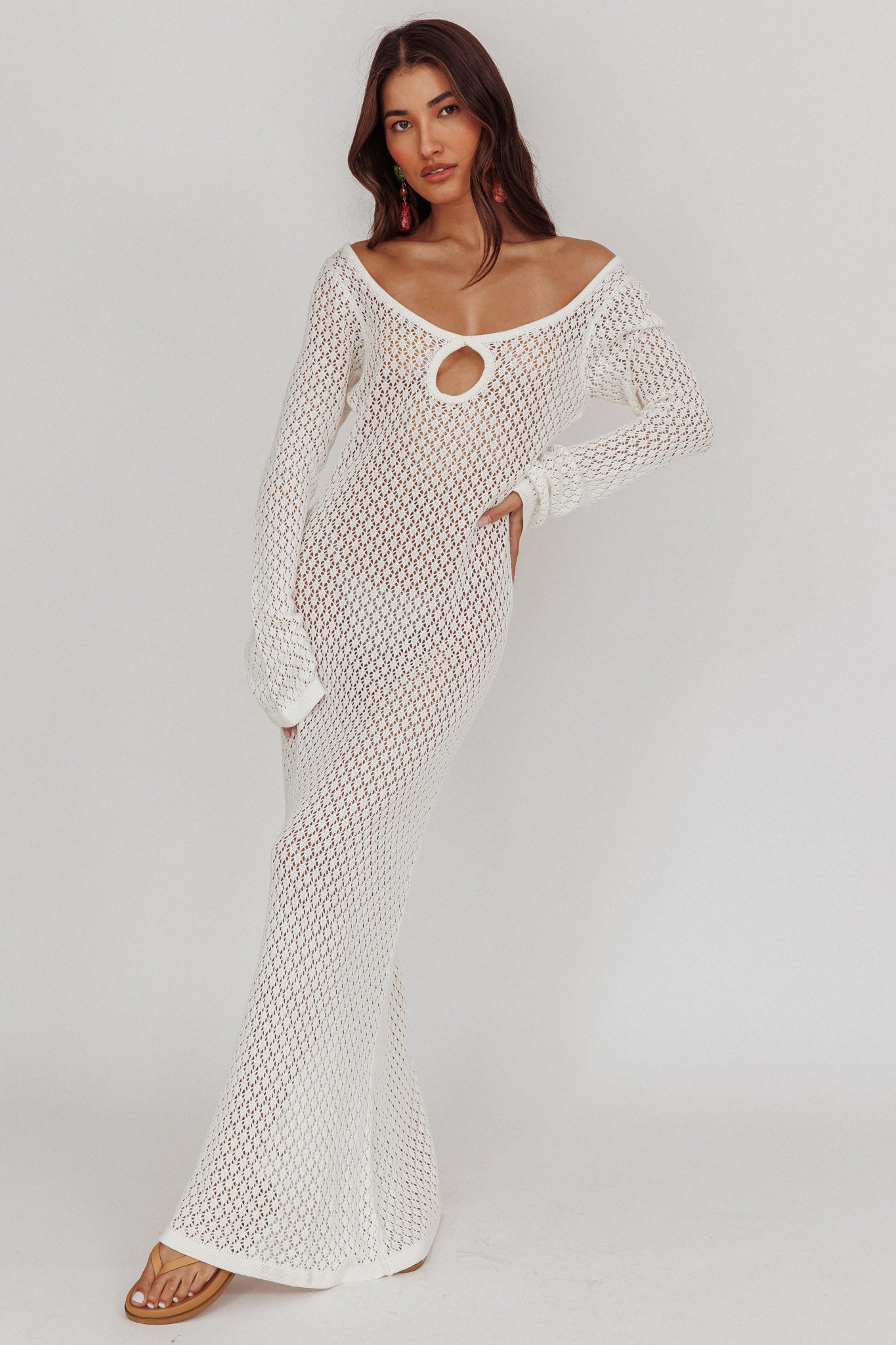 Shop the Hold My Heart Knit Maxi Dress Off White | Selfie Leslie