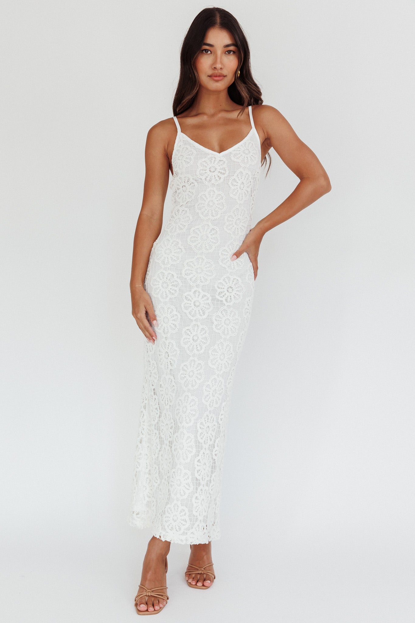 Shop the Spark Joy Floral Crochet Overlay White | Selfie Leslie