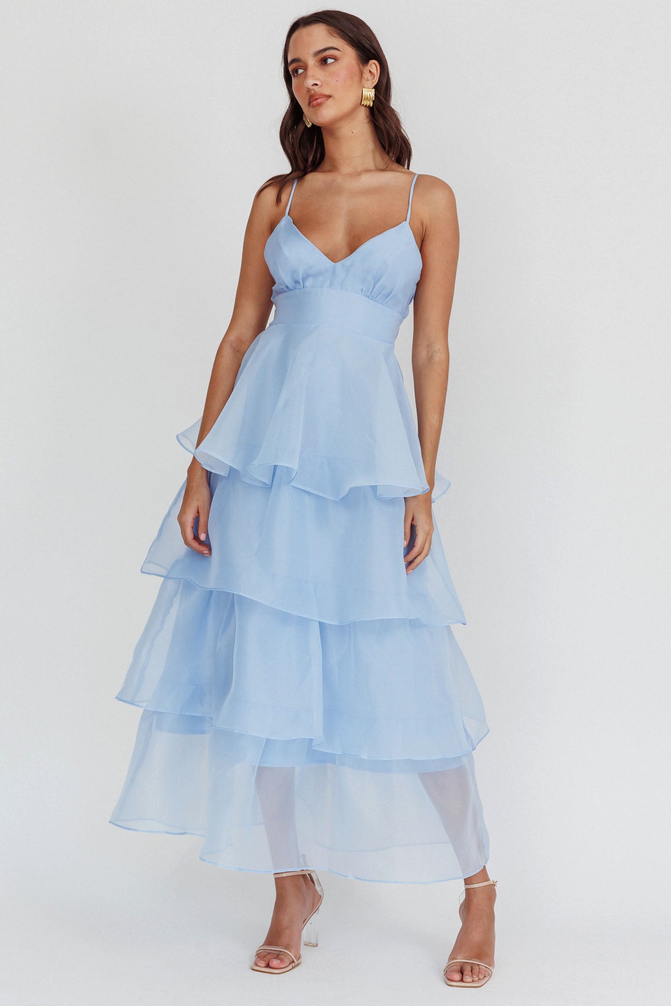 Tiered ruffle midi dress new arrivals