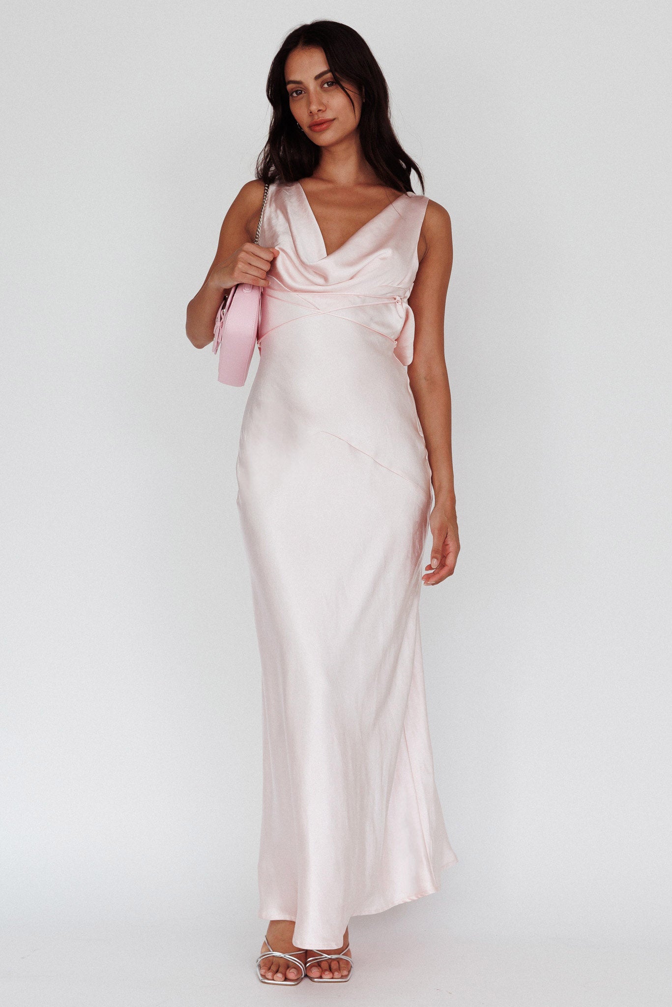 Powder pink hotsell maxi dress