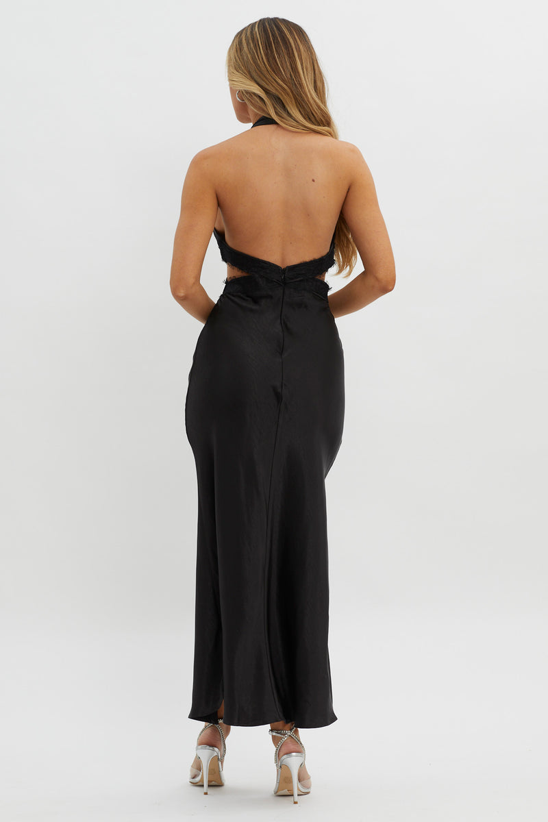 Shop the Of Your Dreams Cut-Out Halter Dress Black | Selfie Leslie