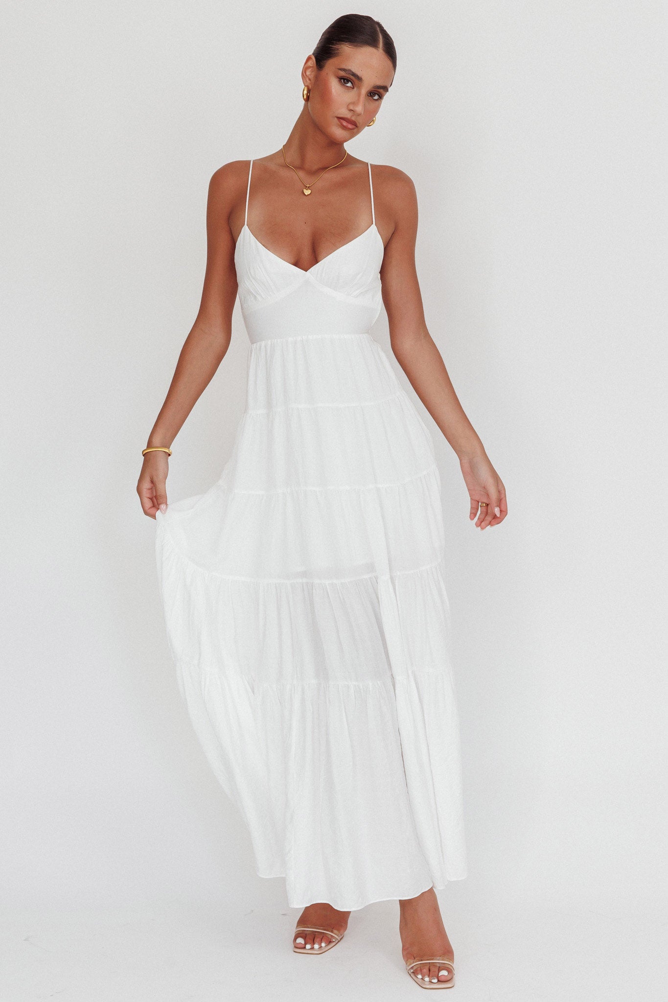 Shop the Main Attraction Cami Strap Maxi Dress White | Selfie Leslie