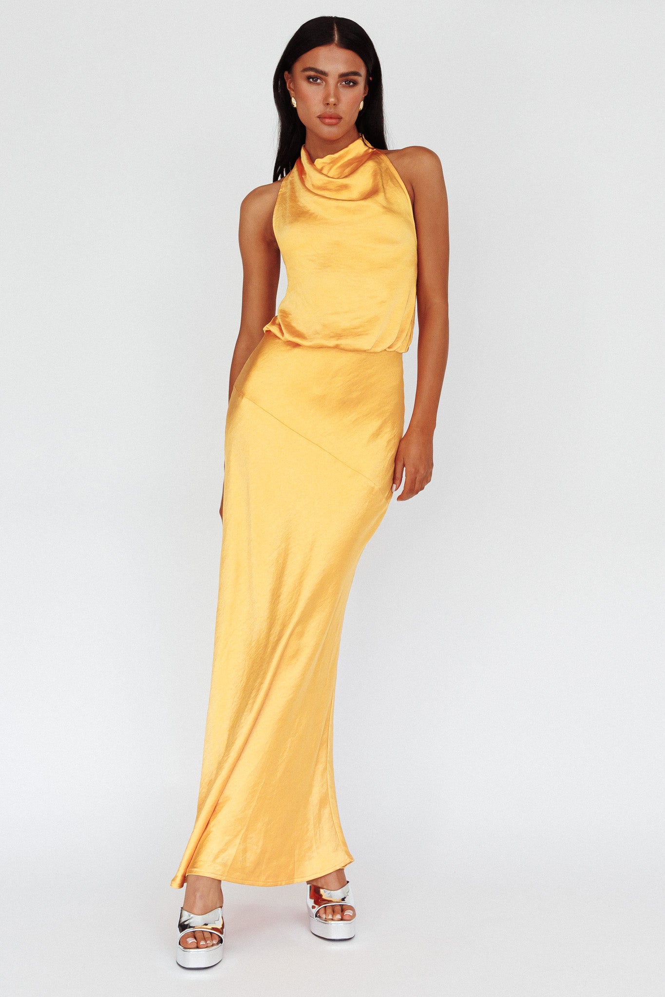 WornOnTV: Mary's yellow halter neck dress on Selling Sunset