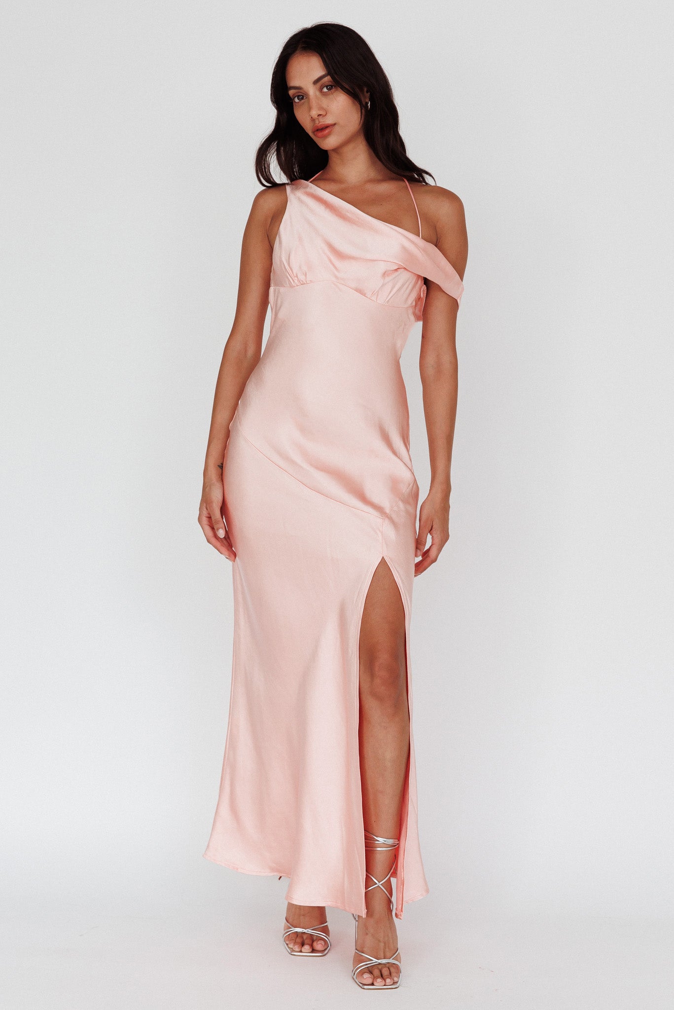 Elegant Women Pink Dress, Off shops the shoulder Bow sleeves shimmering Midi Dress, Bridal Midi Dress, Wedding Guest Dress, Women Party Outfit