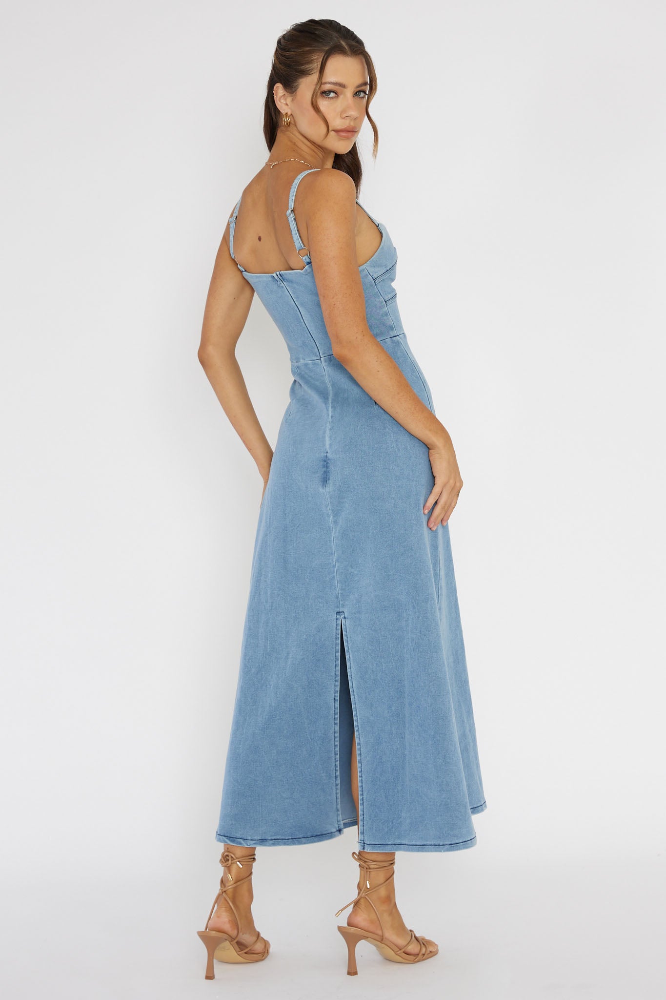 Denim dress hotsell sweetheart neckline