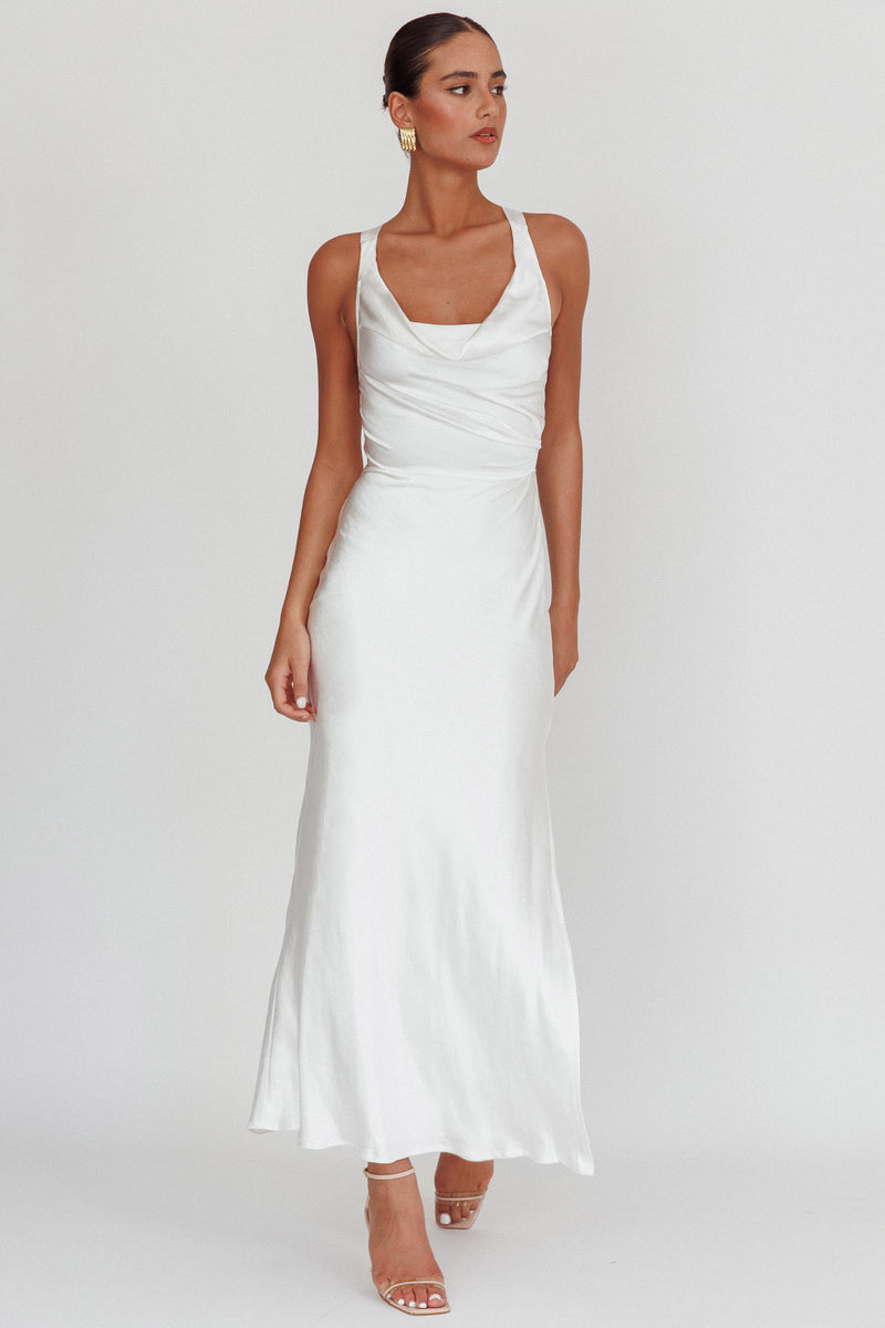 Shop the Sitara Tied Back Maxi Dress White | Selfie Leslie