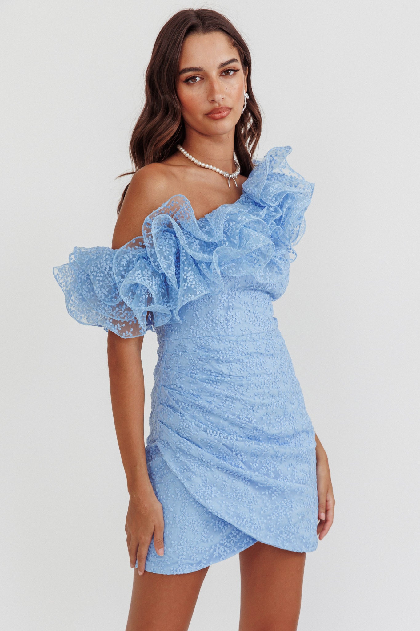 Baby blue ruffle dress best sale