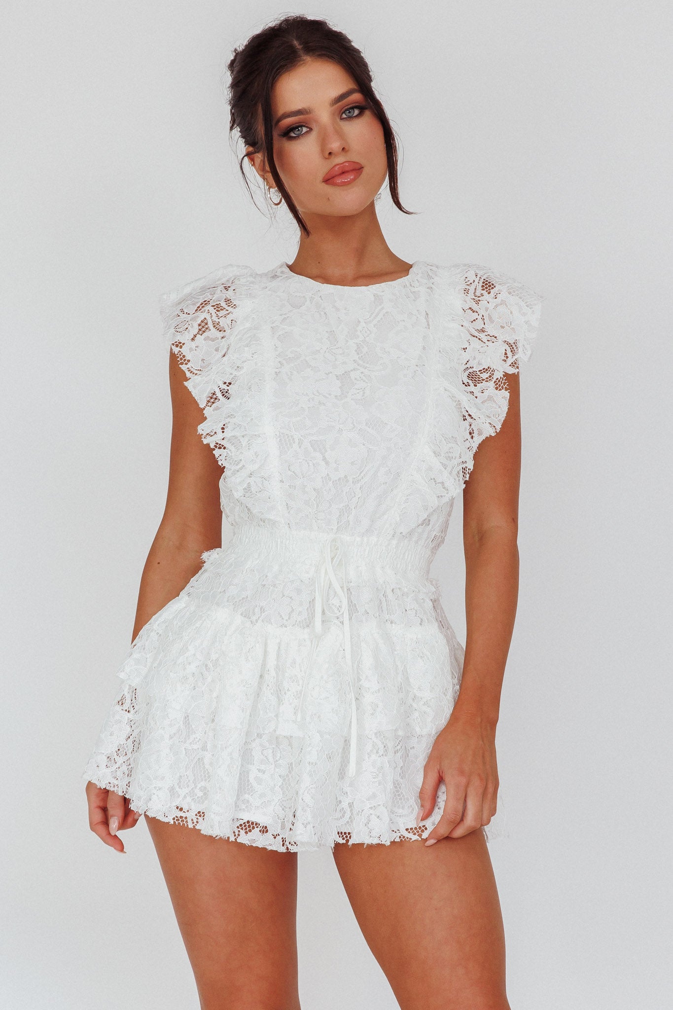 Lace romper shorts best sale