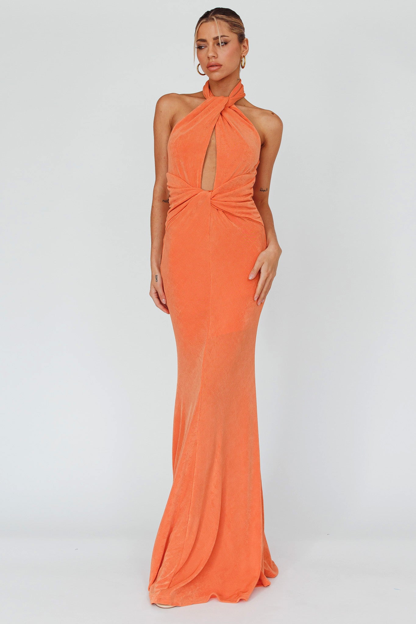 Strapless Gauze Dress by Elan - Orange - Miss Monroe Boutique