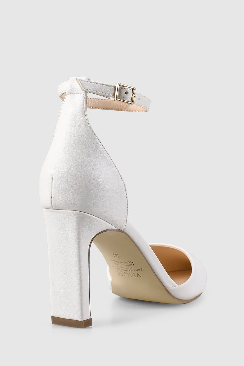 Shop the VERALi Kitra Closed Toe Heels White | Selfie Leslie