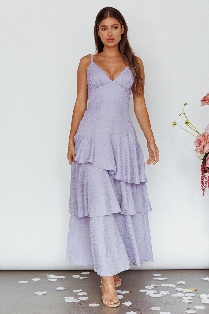 NEW! Privacy Please store x Revolve Acme Lilac/Purple Cold Shoulder Wrap Maxi Dress S