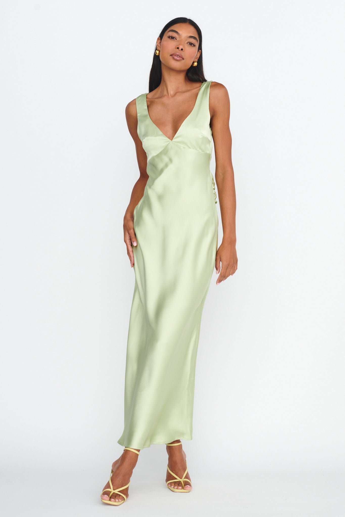 Shop the Jelena Draped Back Maxi Dress Apple | Selfie Leslie