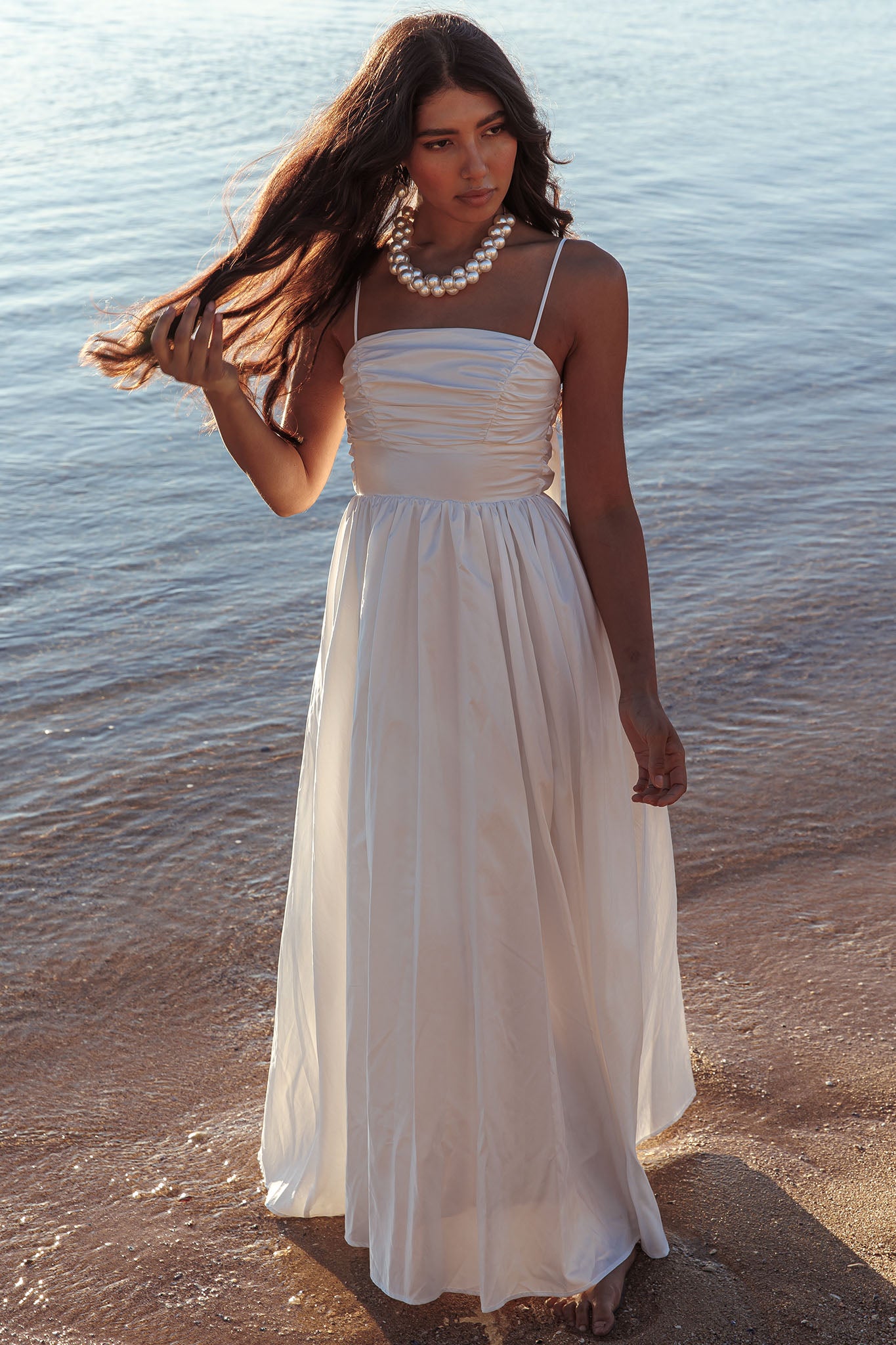 Extra long white dress hotsell