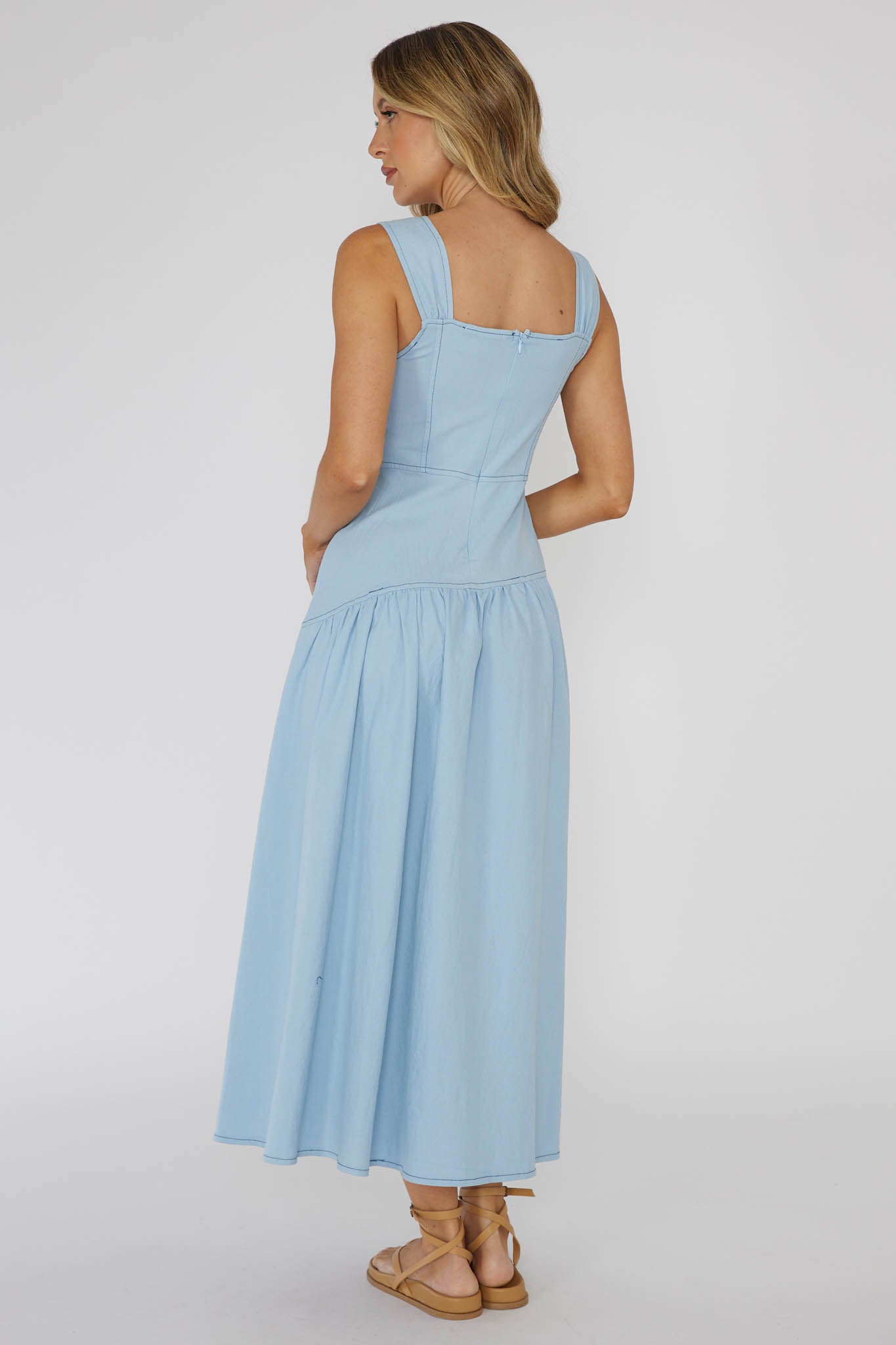 Flounced-Hem Maxi Dress