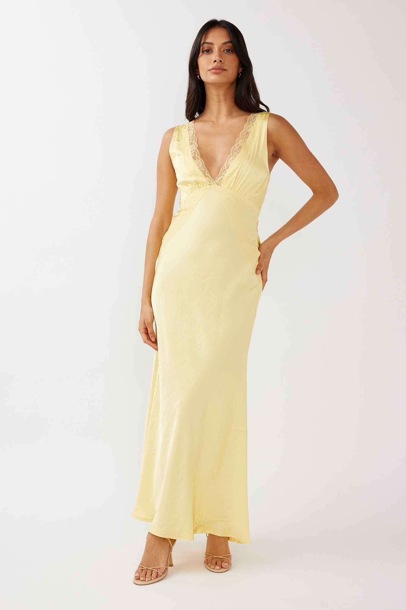 Yellow Lace outlet Maxi Dress