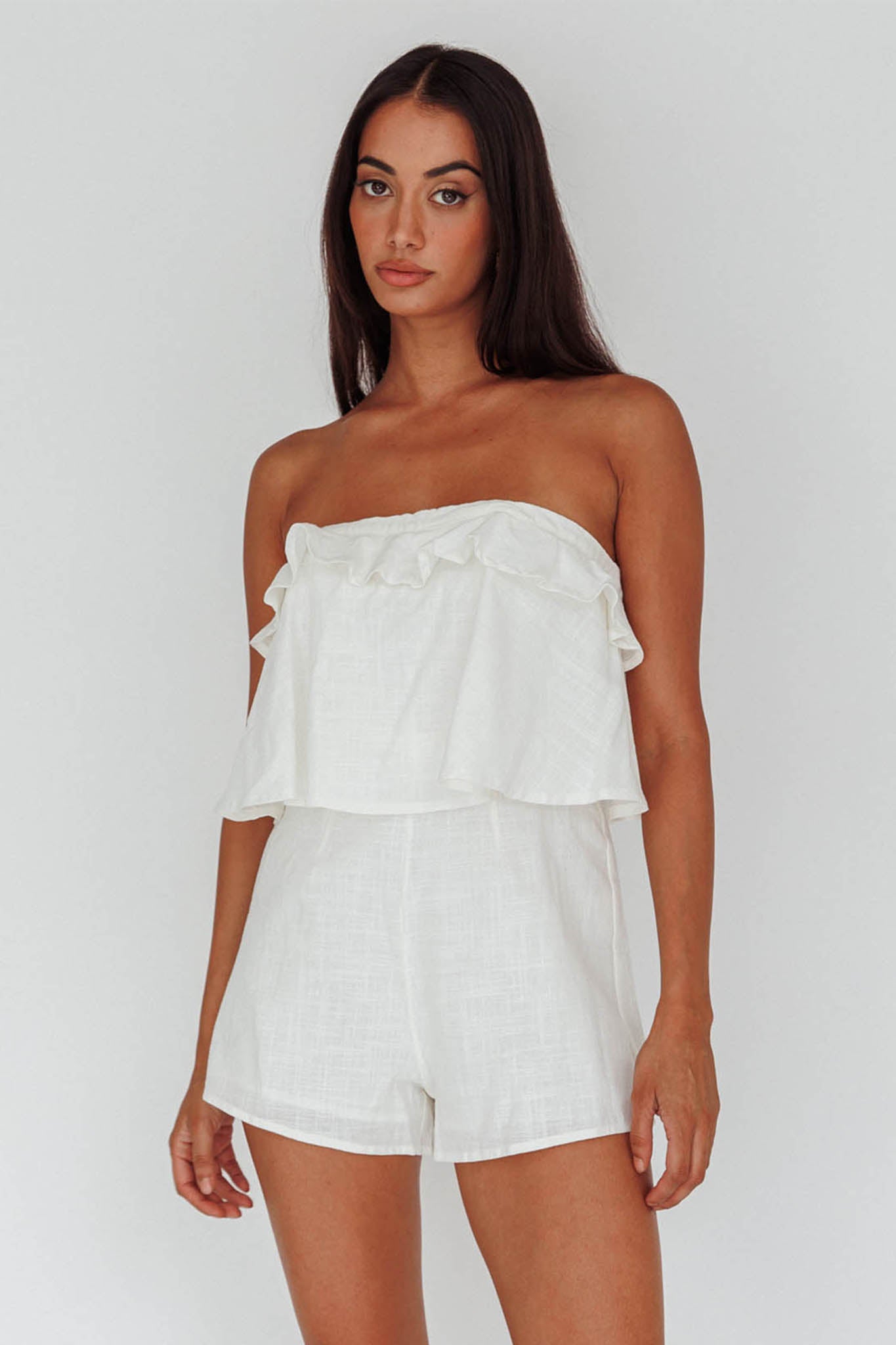 Strapless sales white playsuit