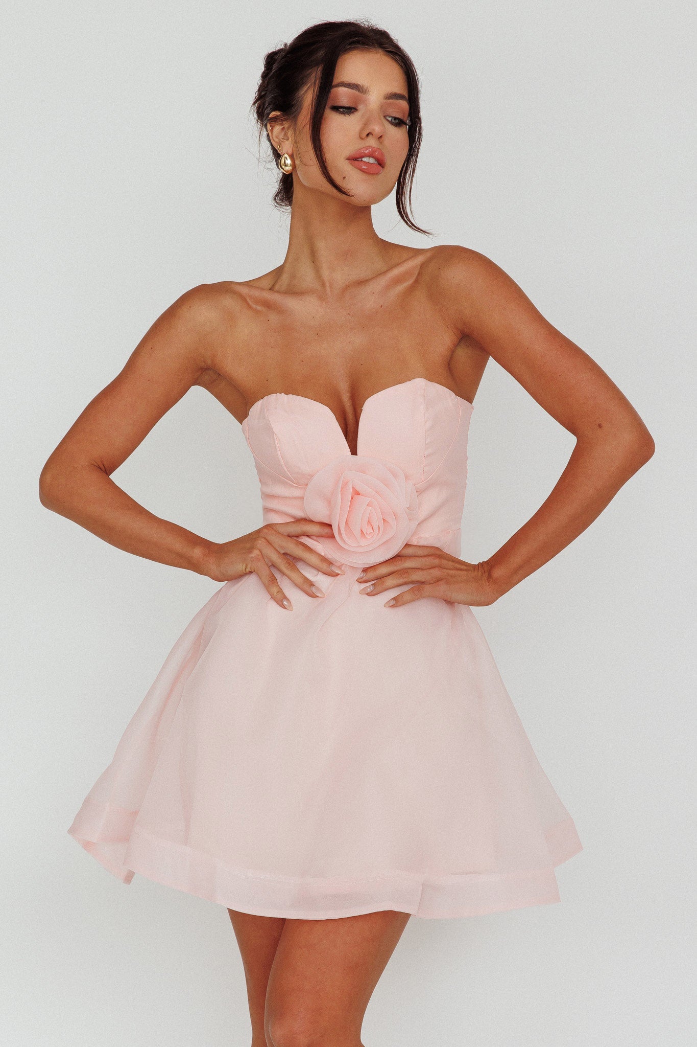 Pastel pink short dress best sale