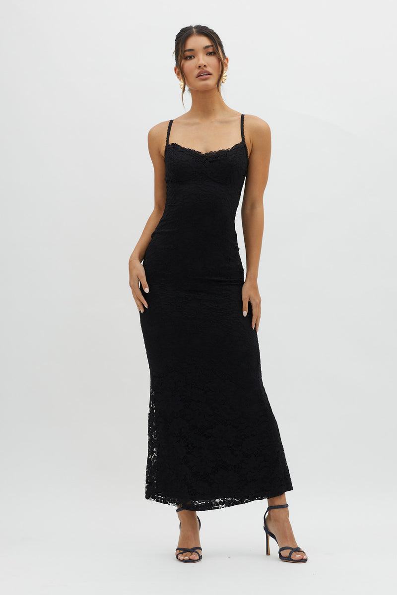 Shop the Must Be Love Lace Maxi Dress Double Black | Selfie Leslie