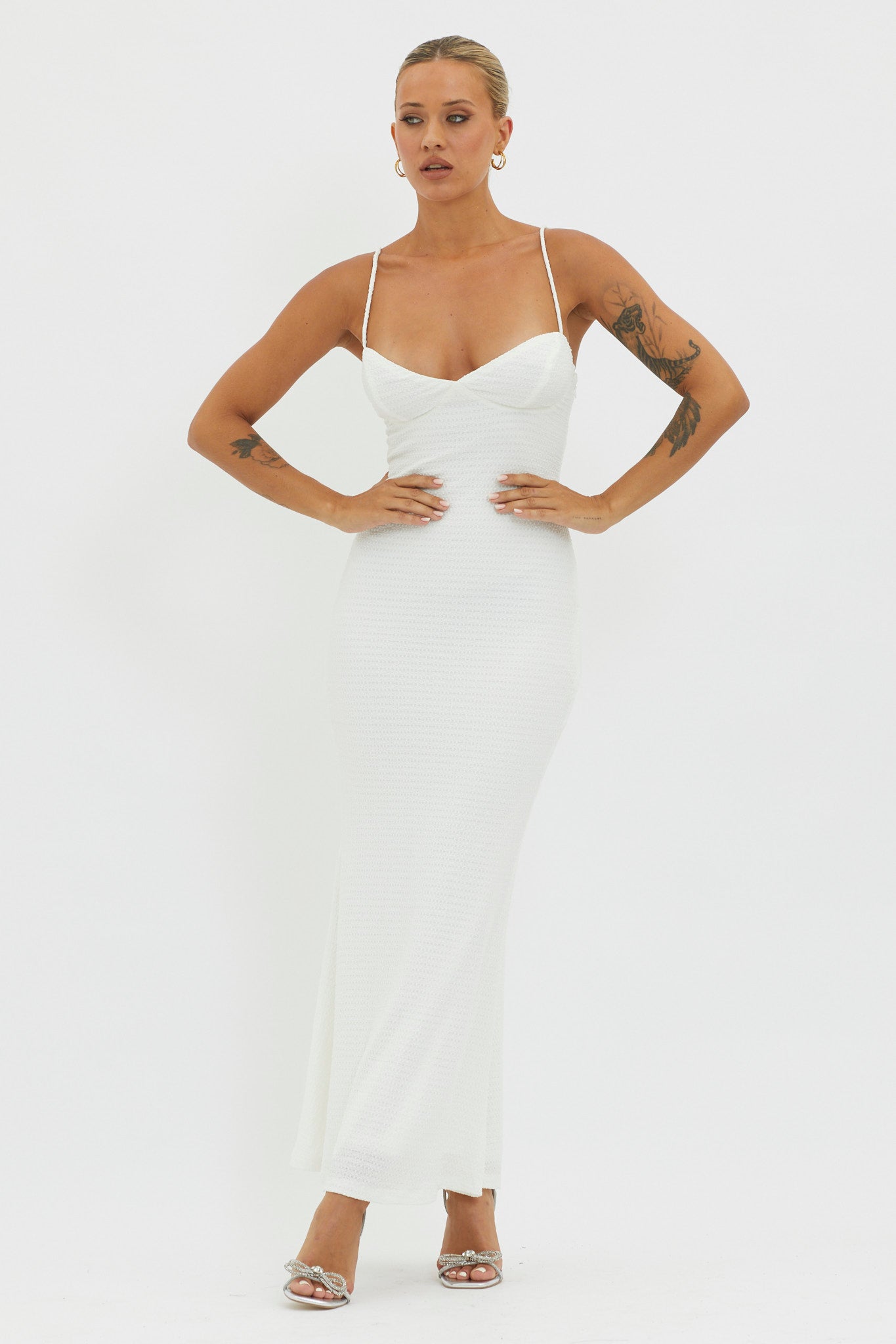 Shop the Lennox Elastic Back Bodycon Dress White | Selfie Leslie