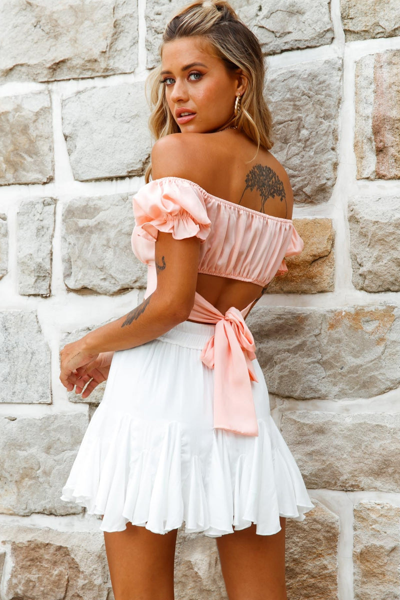 Shop the Robyn Pleated Mini Skirt White | Selfie Leslie