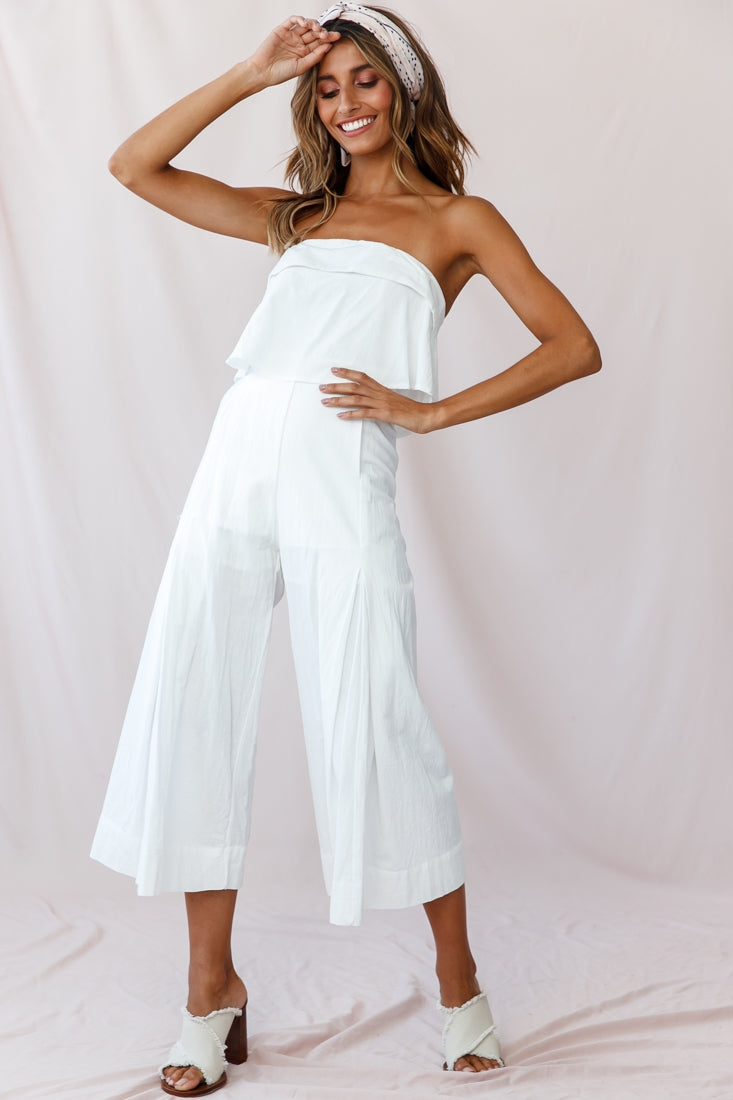 White store jumpsuit capri