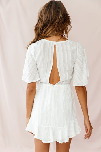 Shop the Knowing Tie-Front Frill Hem Dress White | Selfie Leslie