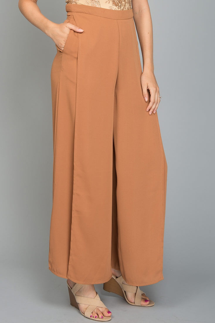 Wide Leg Dress Pant - Camel