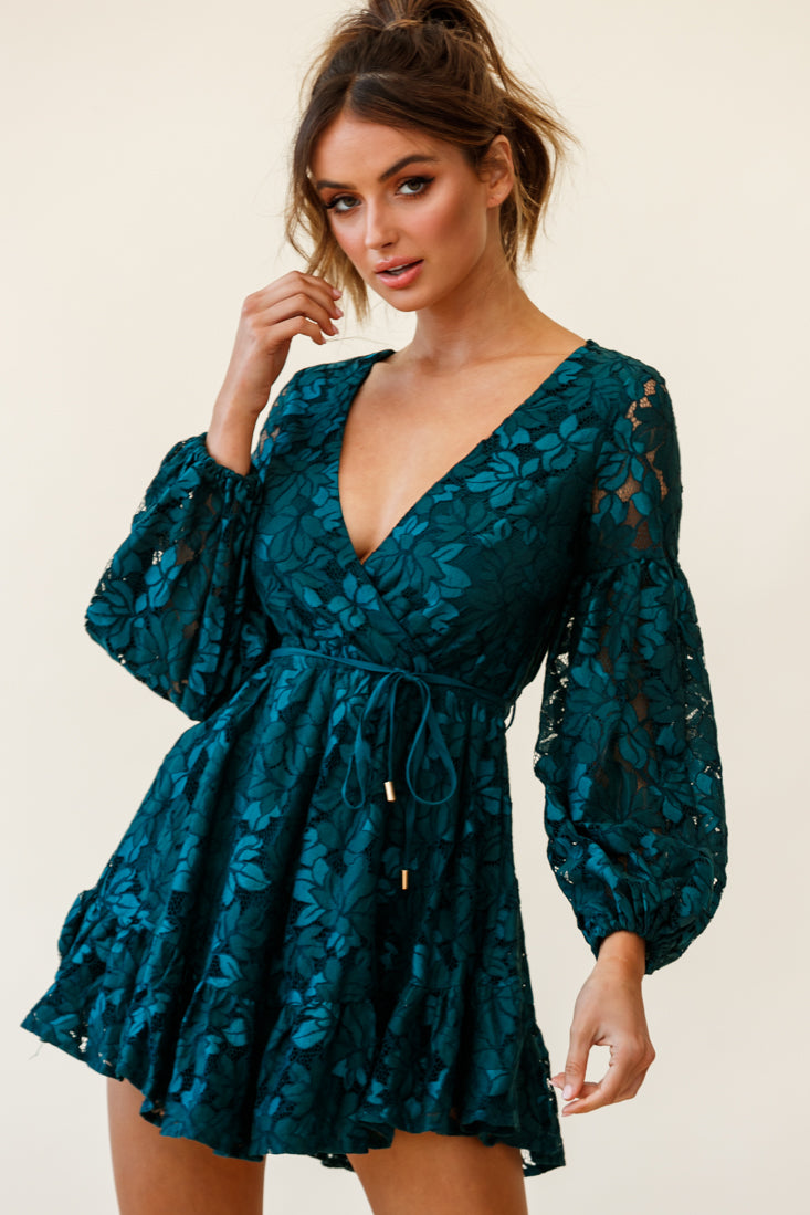 Shop the Ever After Keyhole Back Lace Dress Teal | Selfie Leslie