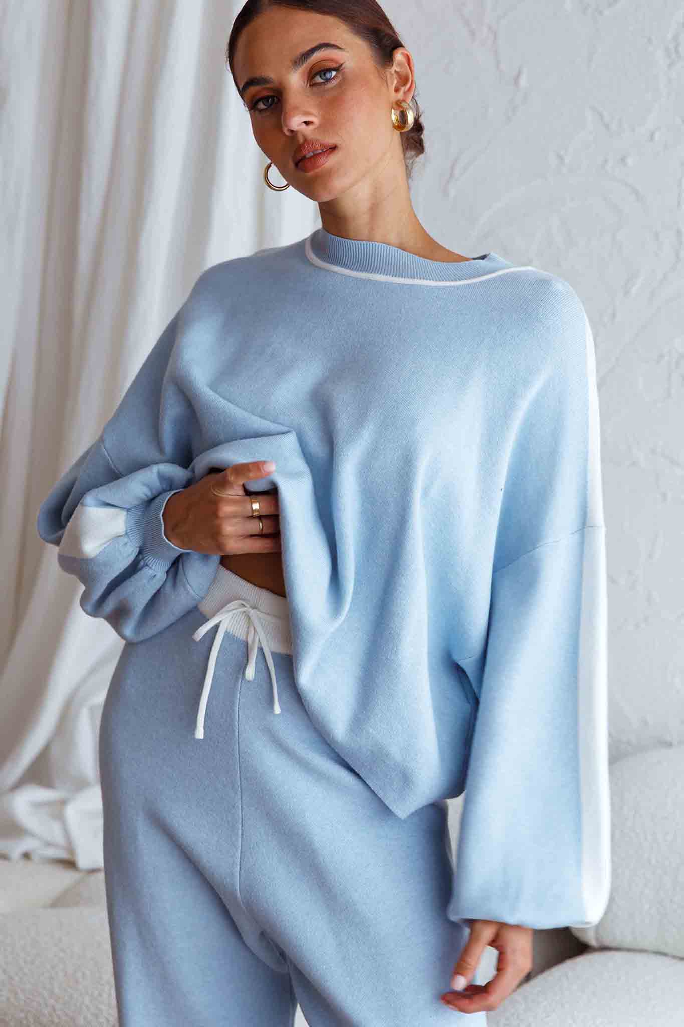 Balloon-sleeved Sweater - Light gray - Ladies