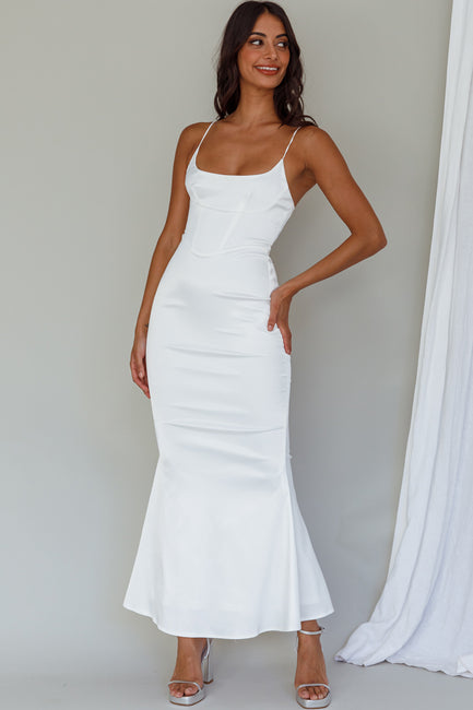 Shop the Moon Rising Mermaid Maxi Dress White | Selfie Leslie