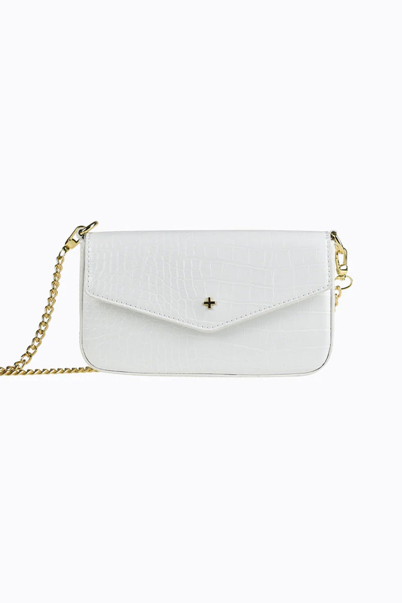 Shop the Peta And Jain Munroe Embossed Flap Bag White | Selfie Leslie