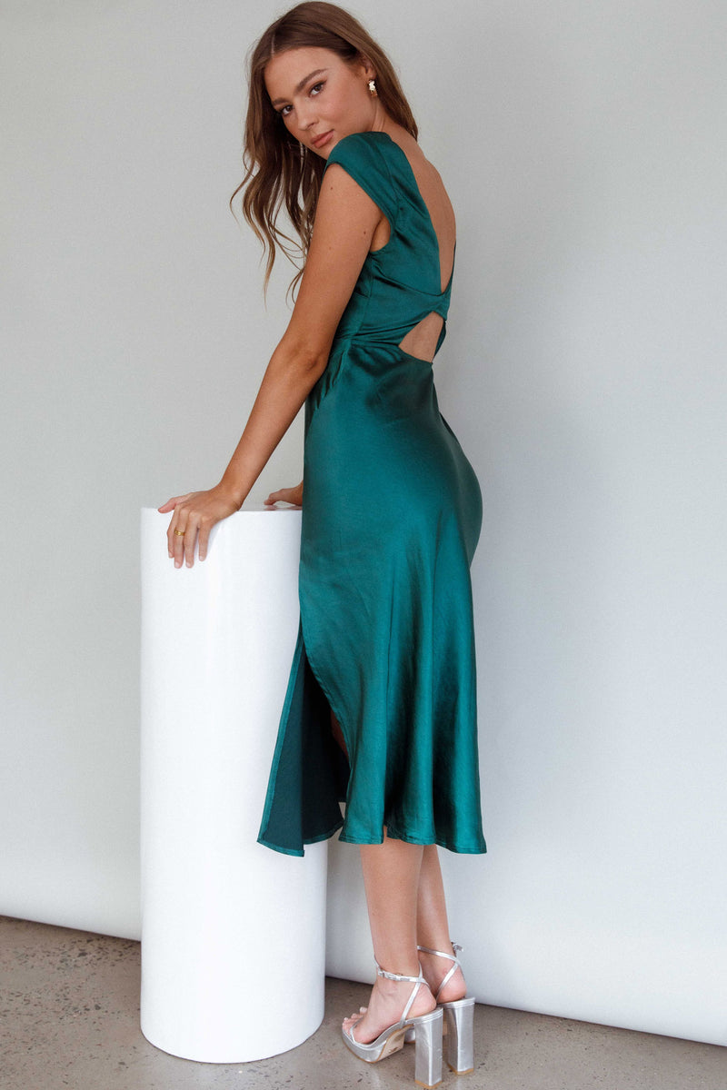 Shop the Lucinda Twist Back Midi Dress Jade | Selfie Leslie