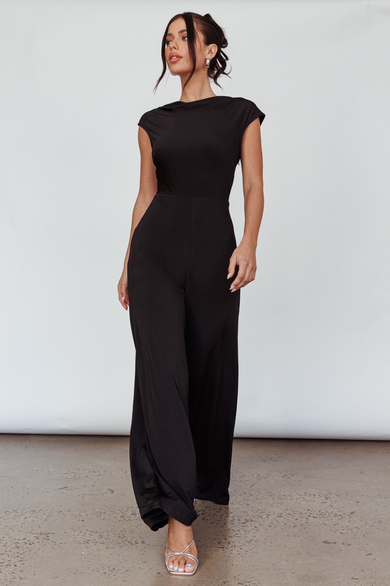 Shop the Lucinda Twist Back Jumpsuit Black | Selfie Leslie