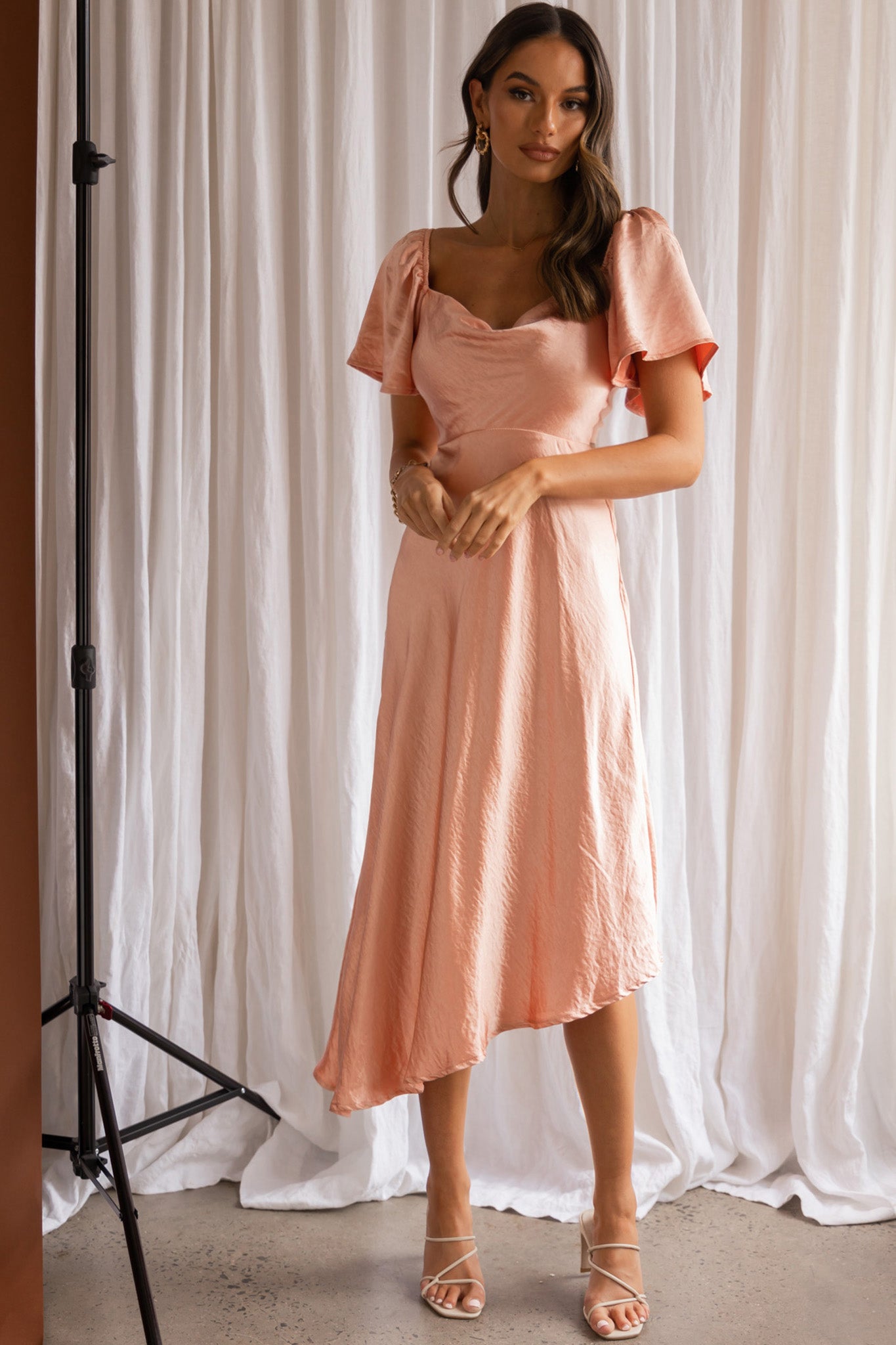 Asymmetrical Peach Dress