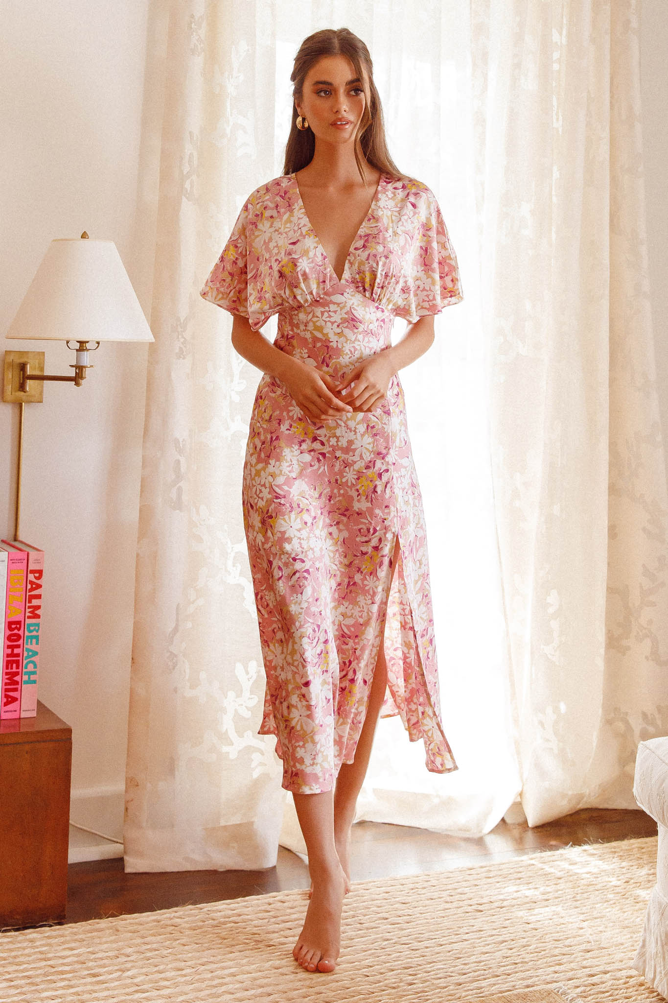 Silk batwing dress sales