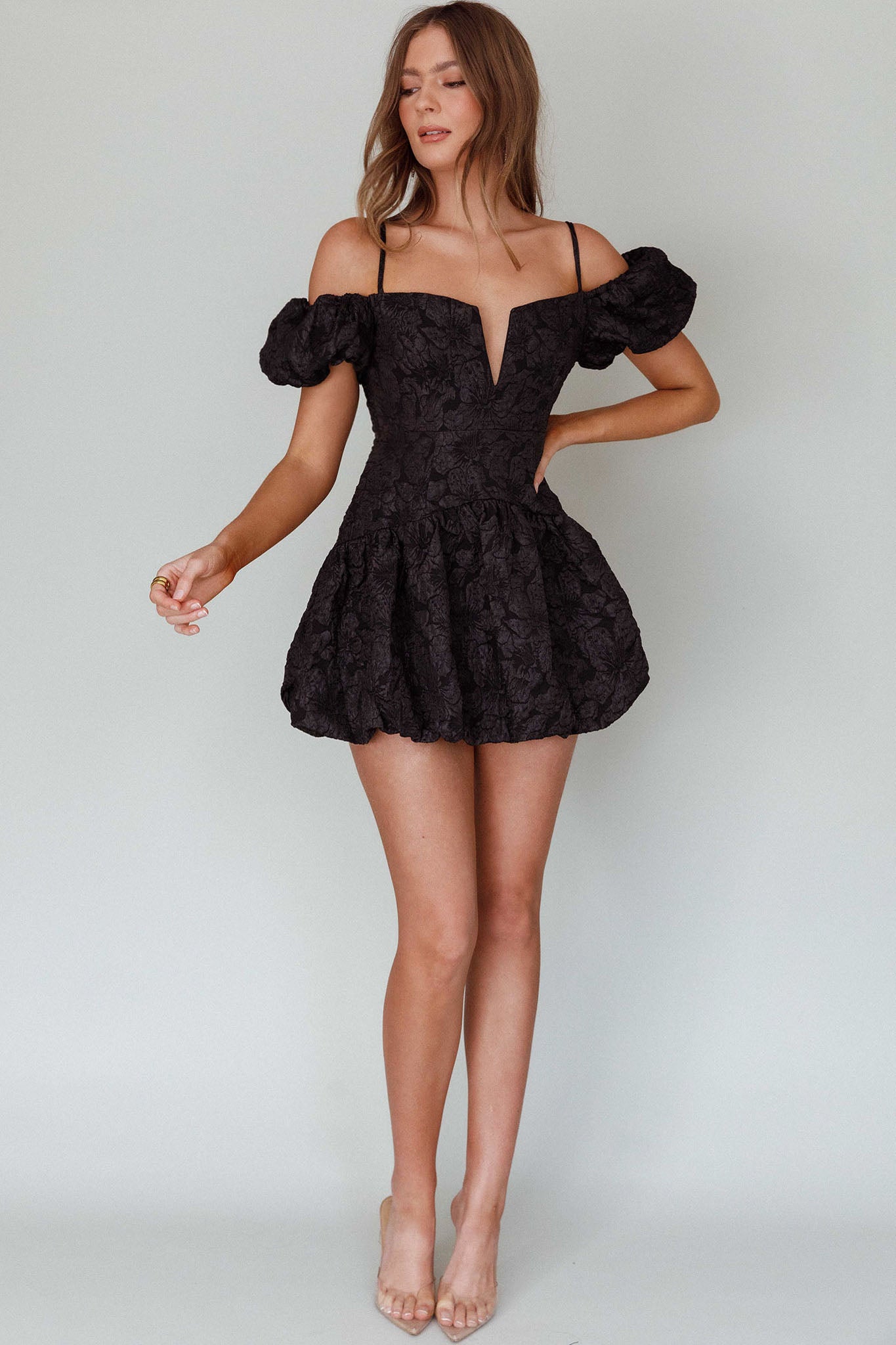 Shop the Mon Bebe Drop Waist Mini Dress Black