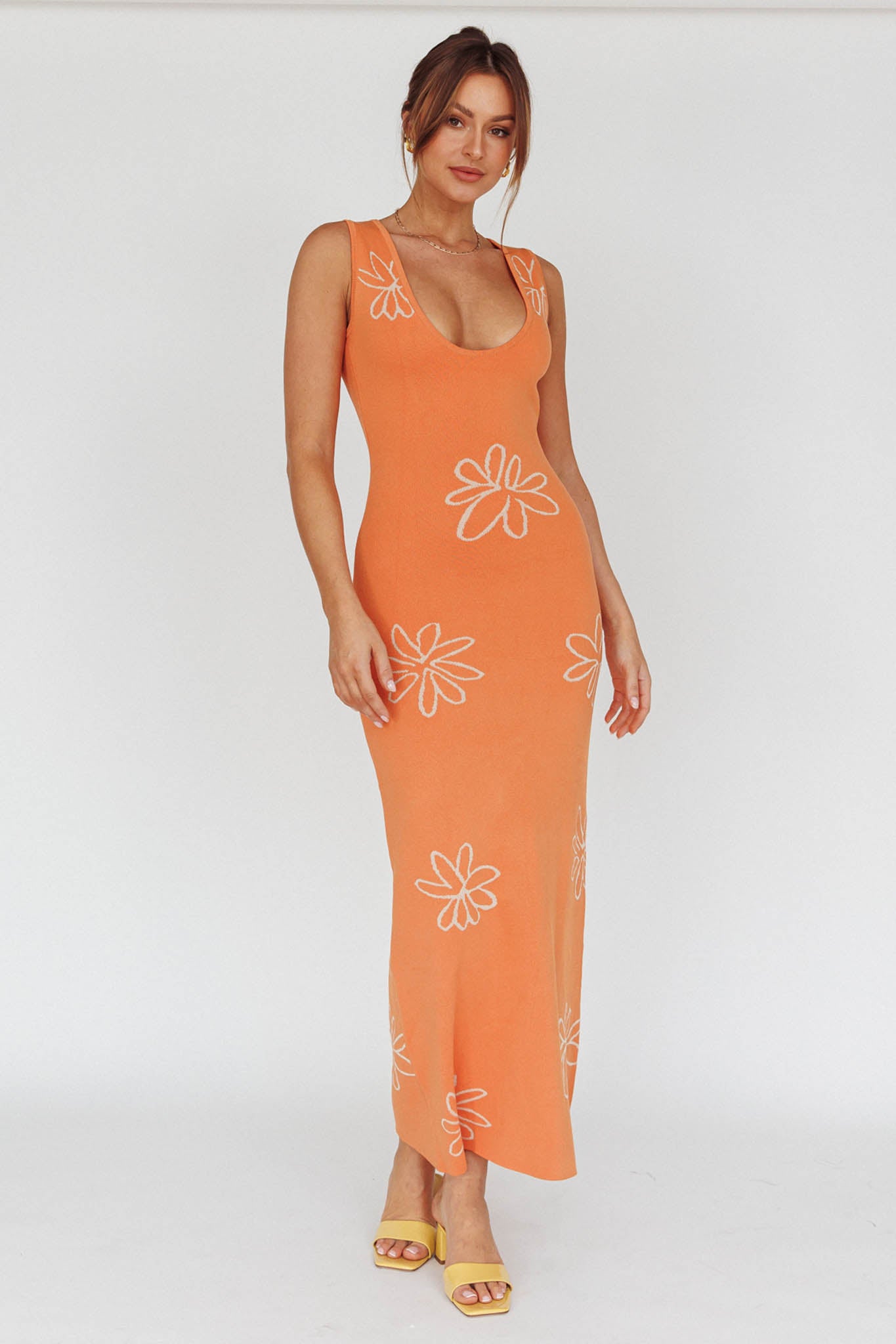 Kenna Tiered Maxi Dress - Tangerine