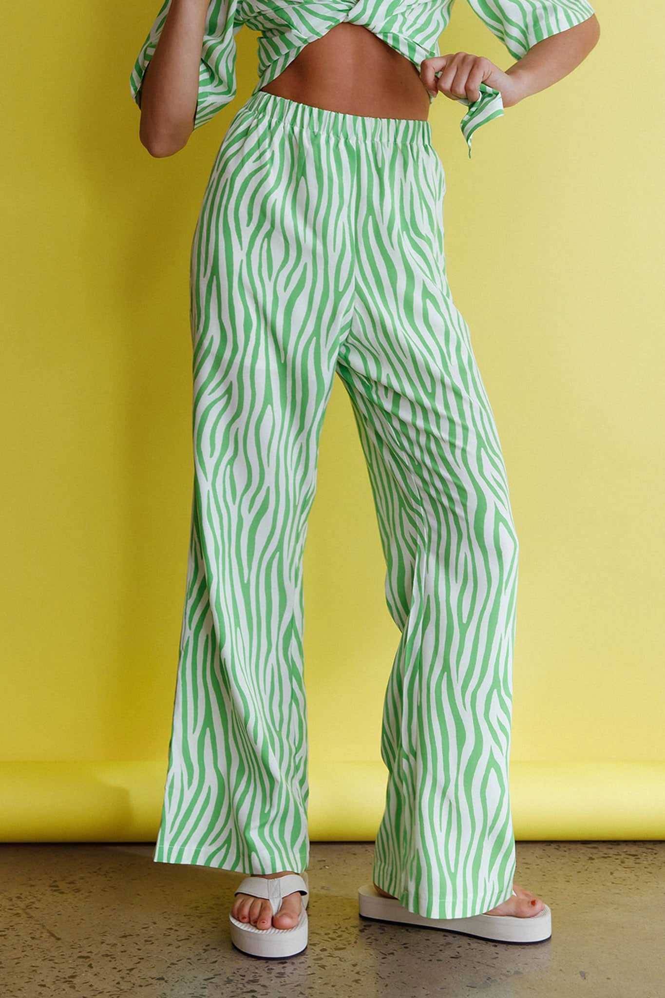 Shop the Just A Hunch Pants Zebra Green | Selfie Leslie