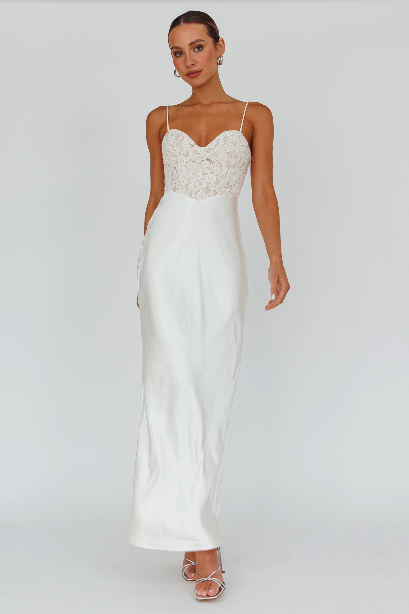 Shop the Evening Star Lace Bodice Maxi Dress Ivory | Selfie Leslie