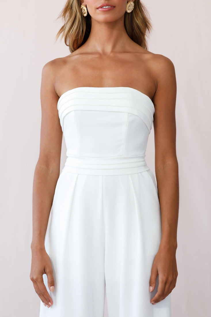 Elan Strapless Jumpsuit In White