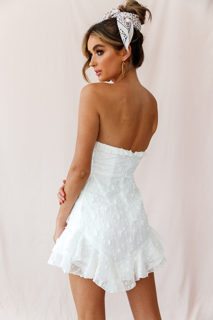 White, Bandeau Comfort Crop Mini Dress