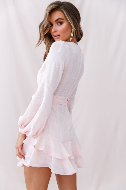 Shop the Kerry Layered Balloon Sleeve Dress Baby Pink | Selfie Leslie